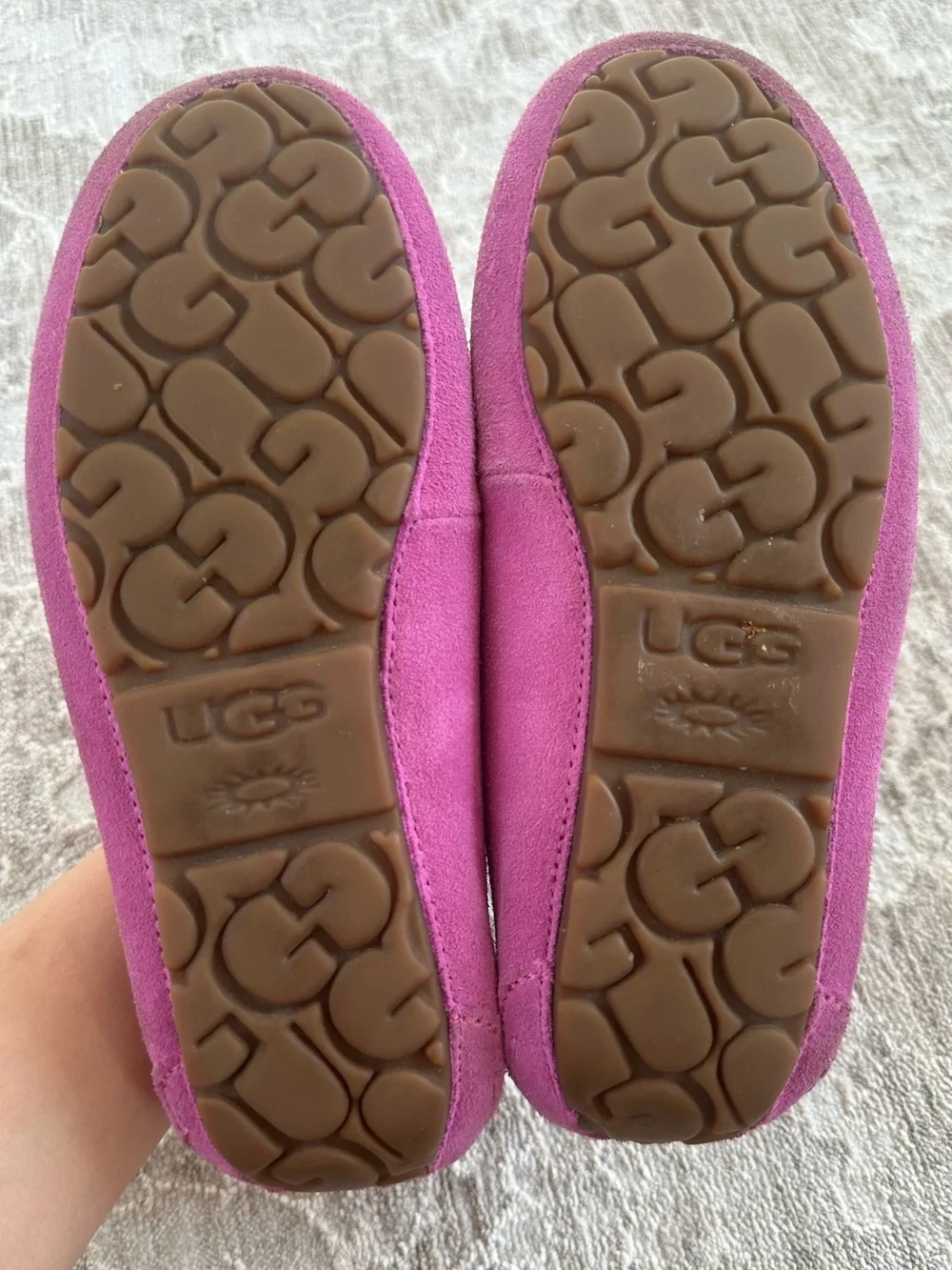Ugg Australia Ansley Purple Pink Cloud Moc Toe Suede Wool Moccasins (Size 6)